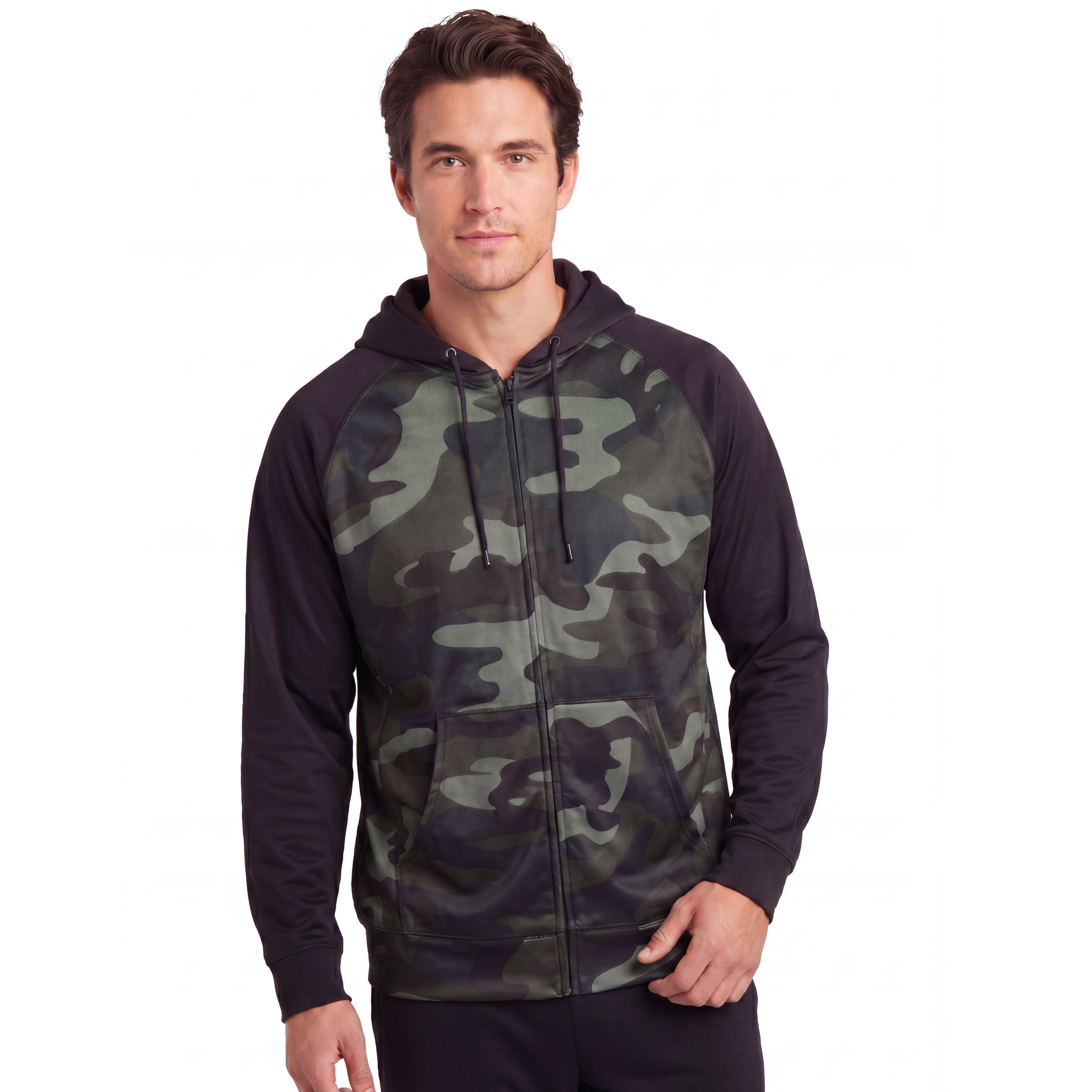 BURNSIDE FULL ZIP PERFORMANCE RAGLAN HOODIE - B8660 | Burnside