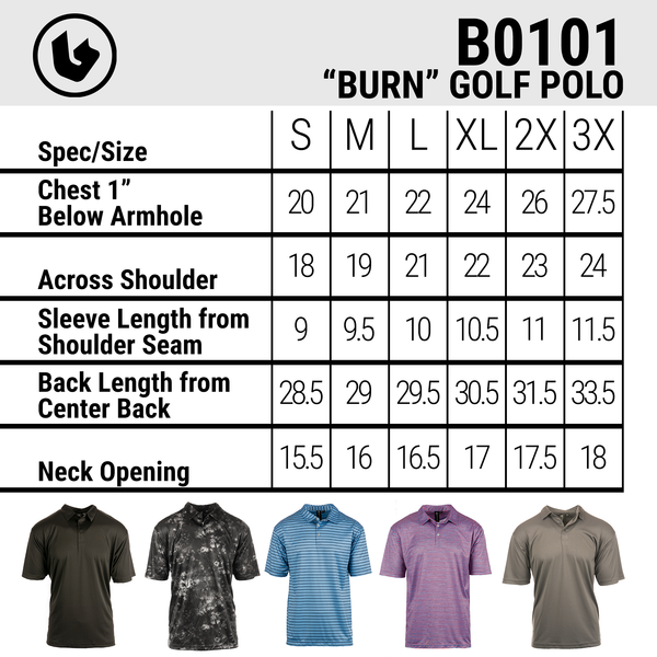 MENS BURN GOLF POLO - B0101