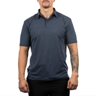 Buy heather-ink-blue Burnside Dawn to Dusk Polo - B0900