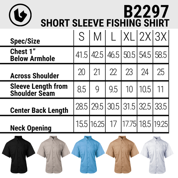 MENS SHORT SLEEVE FISHING SHIRT - B2297