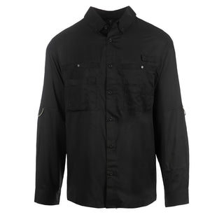 Buy black Burnside Baja Island Long Sleeve Fishing Shirt - B2299