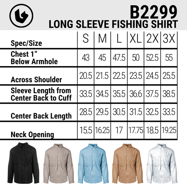 MENS LONG SLEEVE FISHING SHIRT - B2299