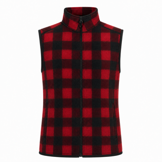 Buy red-black MENS FULL ZIP ARCTIC POLAR FLEECE VEST - B3012
