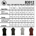 MENS FULL ZIP ARCTIC POLAR FLEECE VEST - B3012
