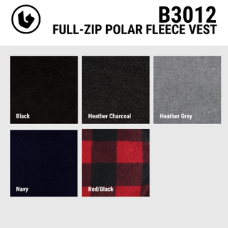 MENS FULL ZIP ARCTIC POLAR FLEECE VEST - B3012