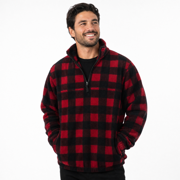 MENS 1/4 ZIP POLAR FLEECE PULLOVER - B3052