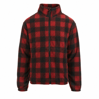 Buy red-black MENS FULL ZIP POLAR FLEECE JACKET - B3062