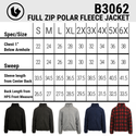MENS FULL ZIP POLAR FLEECE JACKET - B3062