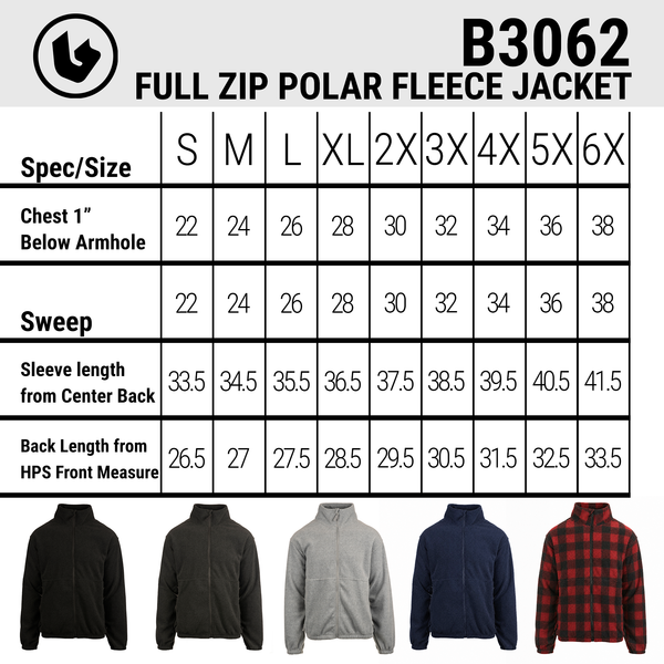 MENS FULL ZIP POLAR FLEECE JACKET - B3062 | Burnside Sierra