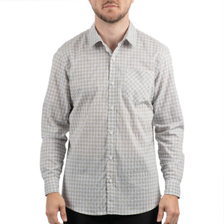 Buy grey-white-gingham Burnside Technical Stretch &quot;Burn&quot; Woven - B3291