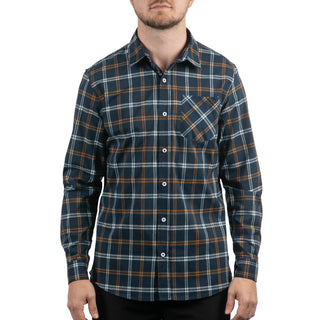 Buy navy-windowpane Burnside Technical Stretch &quot;Burn&quot; Woven - B3291