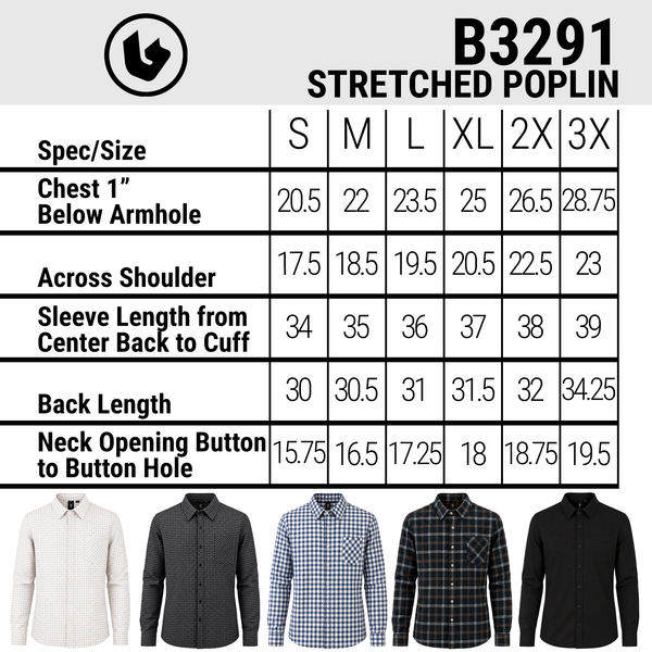 MENS STRETCHED POPLIN - B3291