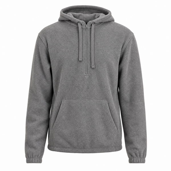 MENS 1/4 ZIP POLAR FLEECE  HOODIE - B3600