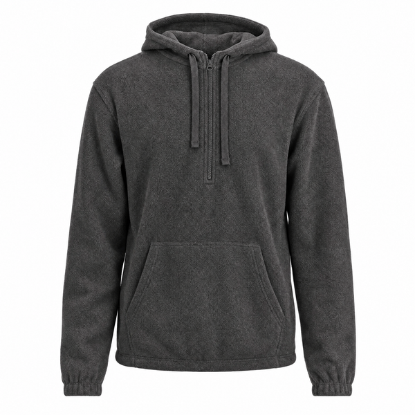 MENS 1/4 ZIP POLAR FLEECE  HOODIE - B3600