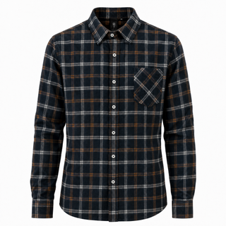 Buy navy-window-pane MENS STRETCHED POPLIN - B3291