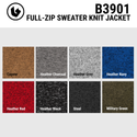 MENS FULL ZIP SWEATER KNIT JACKET - B3901