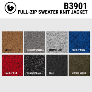 MENS FULL ZIP SWEATER KNIT JACKET - B3901
