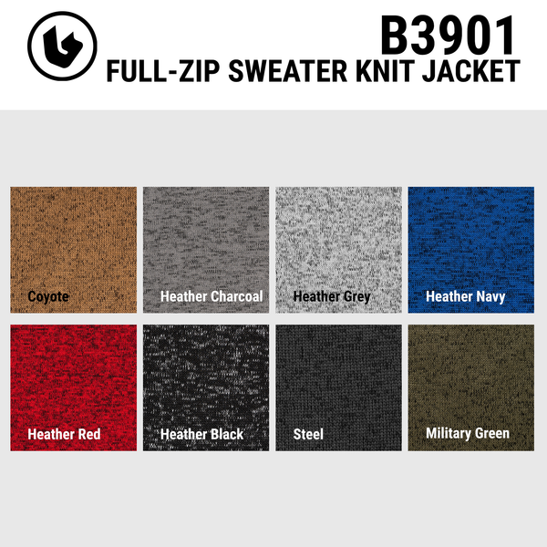 MENS FULL ZIP SWEATER KNIT JACKET - B3901