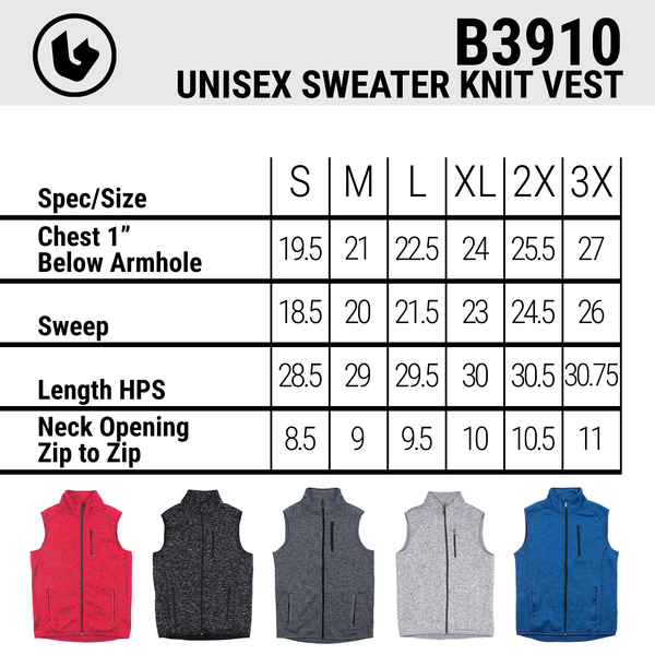 UNISEX SWEATER KNIT VEST - B3910