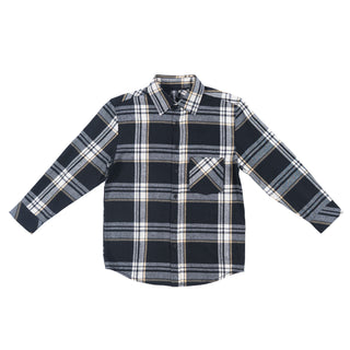 Buy black-ecru BOYS LONG SLEEVE Y/D FLANNEL SHIRT - B 4212