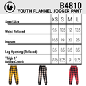 FLANNEL YOUTH JOGGER PANT- COMFY COLLECTION - B4810