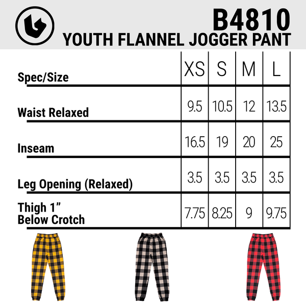 FLANNEL YOUTH JOGGER PANT- COMFY COLLECTION - B4810