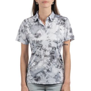 Buy white-tye-die Burnside Ladies Burn Golf Polo - B5101