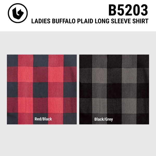 LADIES BUFFALO PLAID Y/D LONG SLEEVE SHIRT - B5203