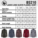 LADIES LONG SLEEVE Y/D FLANNEL SHIRT - B5210