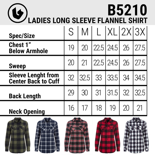 LADIES LONG SLEEVE Y/D FLANNEL SHIRT - B5210