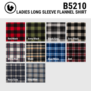 LADIES LONG SLEEVE Y/D FLANNEL SHIRT - B5210