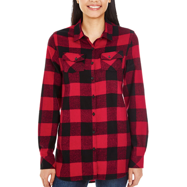 LADIES LONG SLEEVE Y/D FLANNEL SHIRT - B5210