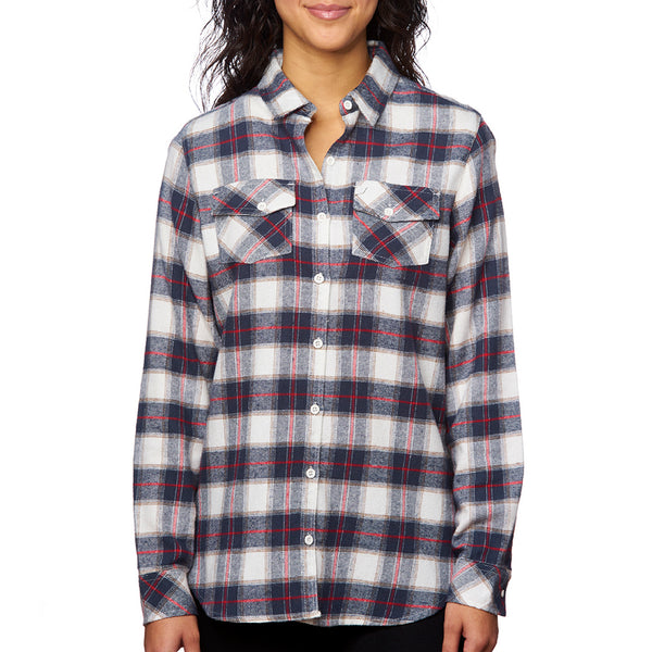 LADIES LONG SLEEVE Y/D FLANNEL SHIRT - B5210