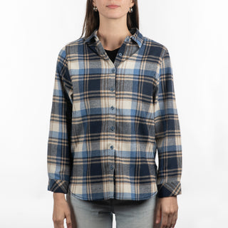 Buy blue-ecru Burnside Ladies &quot;No Pocket&quot; Flannel - B5212