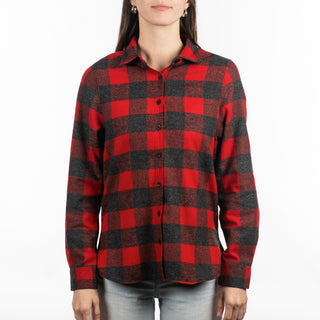 Buy red-heather-black Burnside Ladies &quot;No Pocket&quot; Flannel - B5212