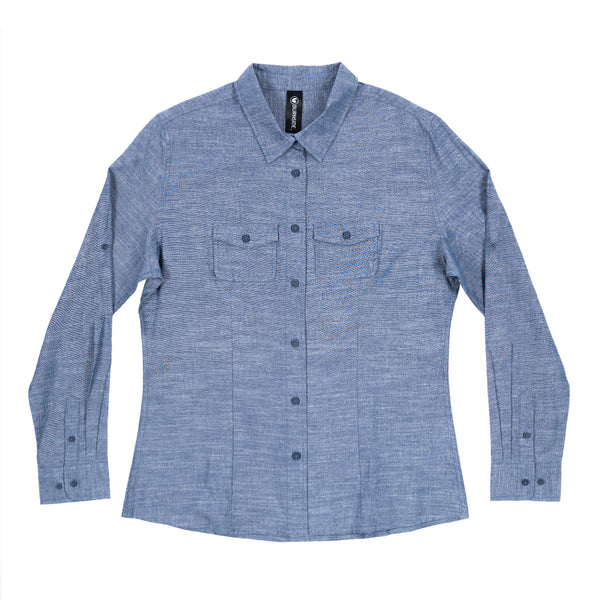 BURNSIDE LADIES  LONG SLEEVE CHAMBRAY SHIRT - B 5255