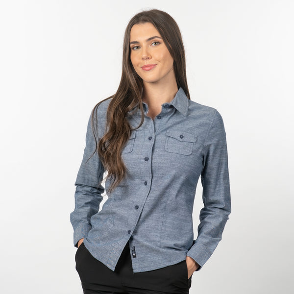 Burnside Ladies Short Sleeve All Day Chambray - B5255