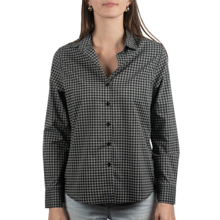 Buy grey-black Burnside Ladies Technical Stretch &quot;Burn&quot; Woven - B5291