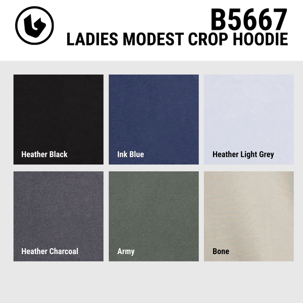 LADIES MODEST CROP HOODIE - B5667