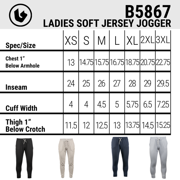 LADIES SOFT JERSEY JOGGER - B5867