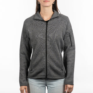 Buy heather-charcoal Burnside Ladies Long Sleeve Sweater Knit Jacket - B5901