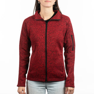 Buy heather-red Burnside Ladies Long Sleeve Sweater Knit Jacket - B5901