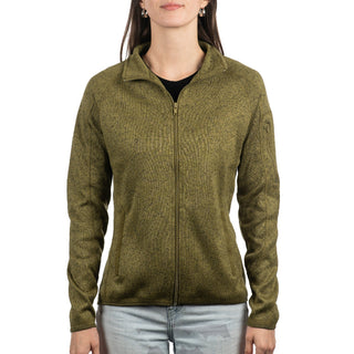 Buy military-green LADIES FULL ZIP SWEATER KNIT JACKET - B 5901