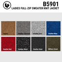 LADIES FULL ZIP SWEATER KNIT JACKET - B5901