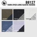 YARN DYED LONG SLEEVE KNIT HOODIE - B8127