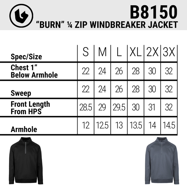 THE BURN 1/4 ZIP WINDBREAKER - B8150
