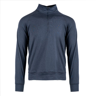 Buy heather-ink-blue SOFT JERSEY QUARTER ZIP - B8167