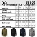 BURNSIDE MENS LONGSLEEVE Y/D SOLID FLANNEL SHIRT - B8200