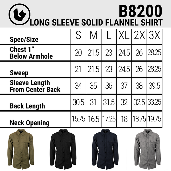 BURNSIDE MENS LONGSLEEVE Y/D SOLID FLANNEL SHIRT - B8200