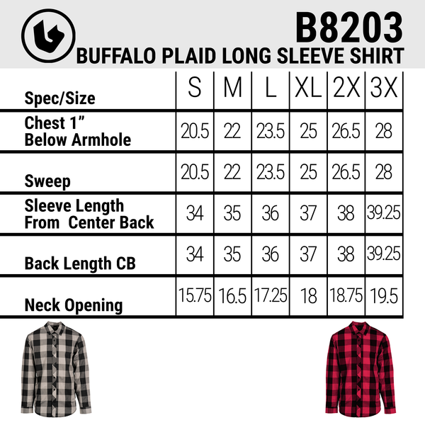 BUFFALO PLAID Y/D LONG SLEEVE SHIRT - B8203